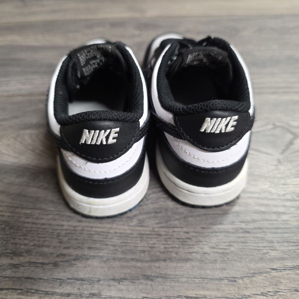 Nike Dunk Low Panda Black White TD Athletic Shoes CW1589 100 Toddler Size 8C - Picture 2 of 6